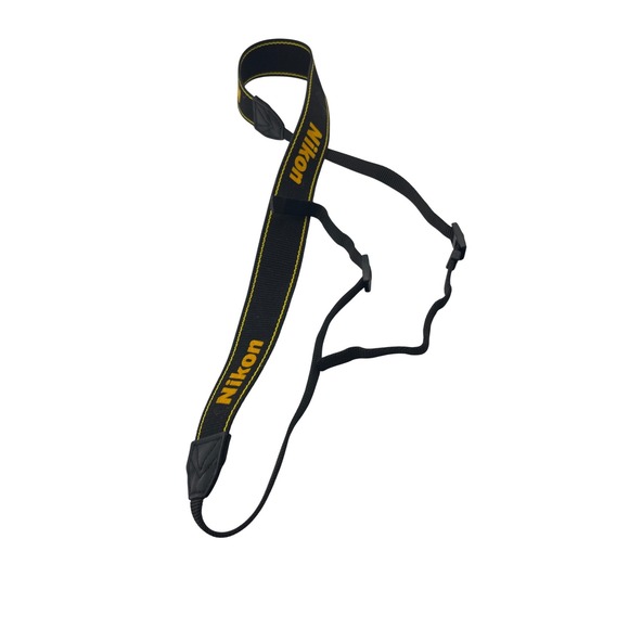 Vintage‎ 90s Nikon Camera Strap Gray/Black with Yellow "Nikon" Logo - Picture 1 of 2